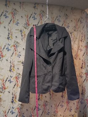 Women's Charcoal Gray Blazer Jacket - Apostrophe
